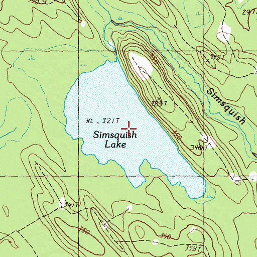 Topographic Map of Simsquish Lake, ME