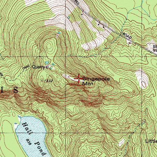 Topographic Map of Singepole Mountain, ME