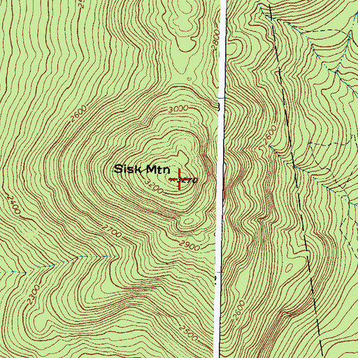 Topographic Map of Sisk Mountain, ME