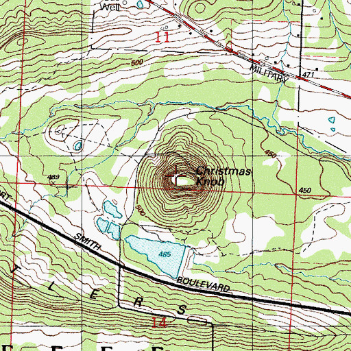 Topographic Map of Christmas Knob, AR