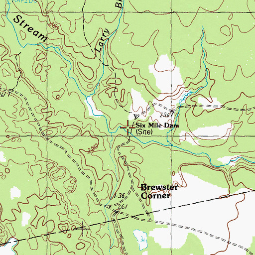 Topographic Map of Six Mile Dam, ME