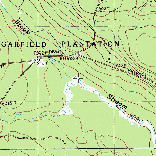 Topographic Map of Sixmile Brook, ME
