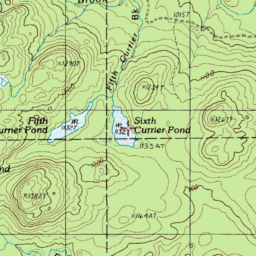 Topographic Map of Sixth Currier Pond, ME