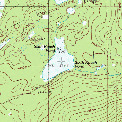 Topographic Map of Sixth Roach Pond, ME