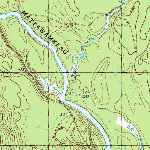 Topographic Map of Skagrock Brook, ME