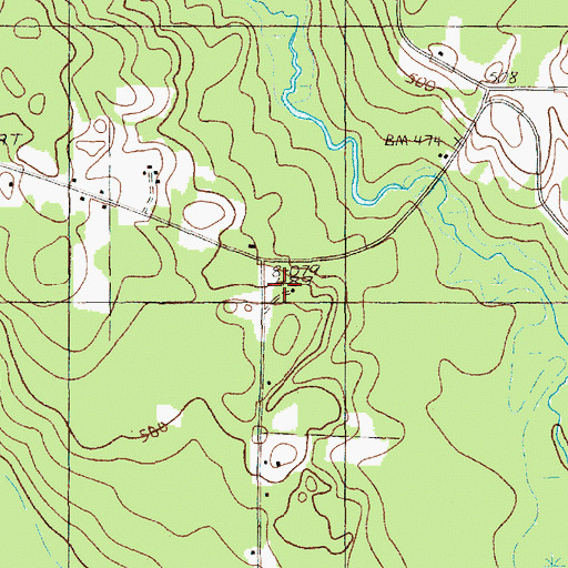 Topographic Map of Skedgell School, ME