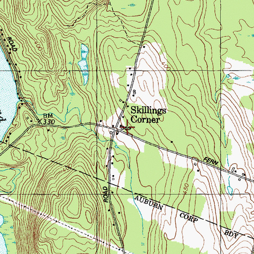 Topographic Map of Skillings Corner, ME