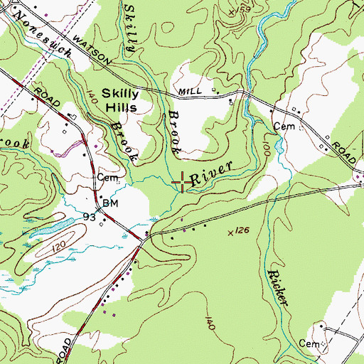 Topographic Map of Skilly Brook, ME