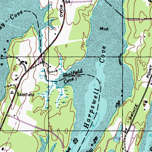 Topographic Map of Skolfield Cove, ME