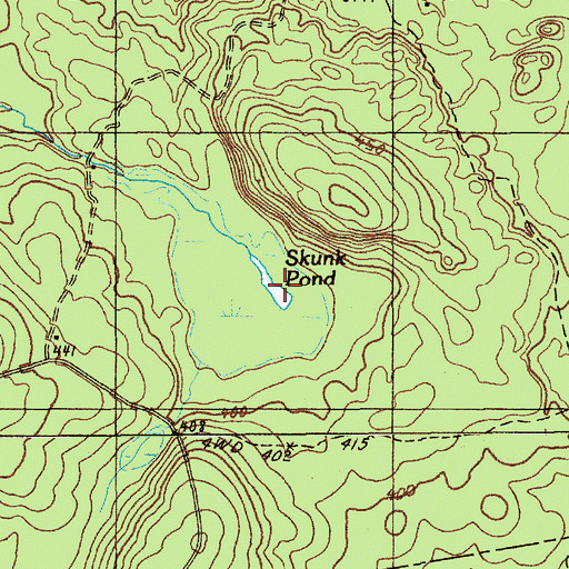 Topographic Map of Skunk Pond, ME