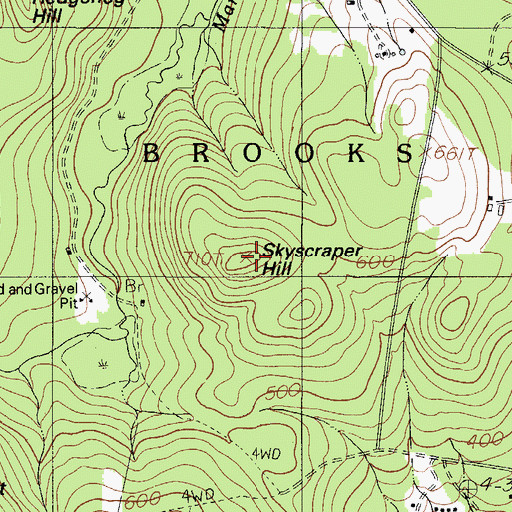Topographic Map of Skyscraper Hill, ME