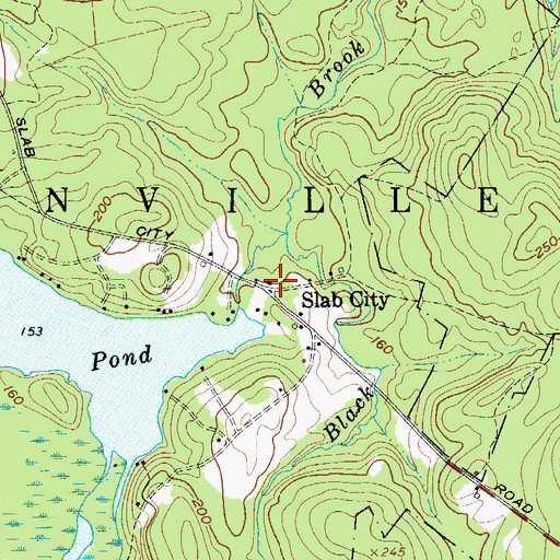 Topographic Map of Slab City, ME