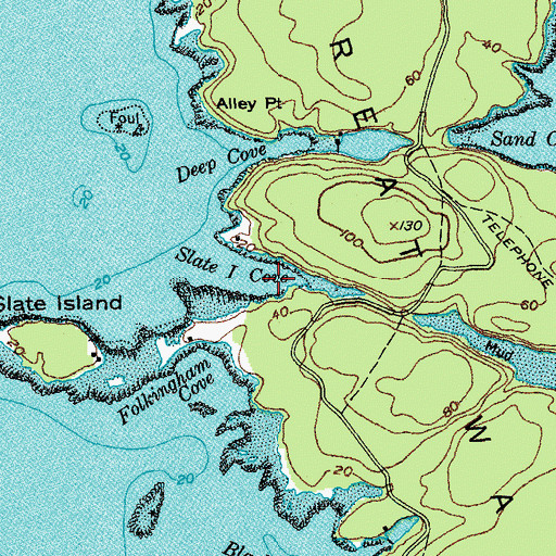 Topographic Map of Slate Island Cove, ME