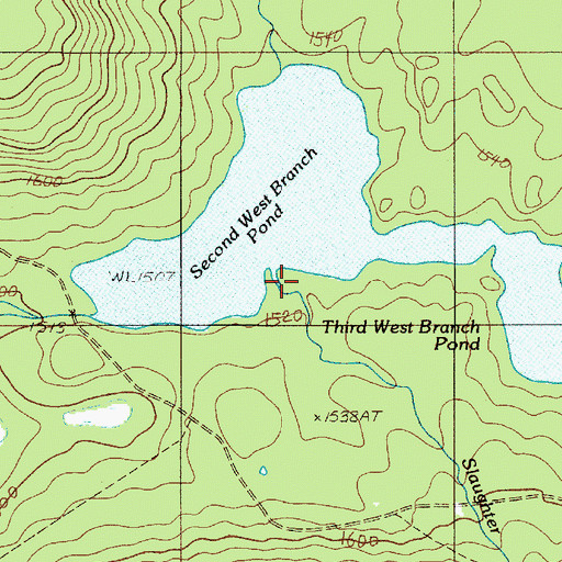 Topographic Map of Slaughter Brook, ME
