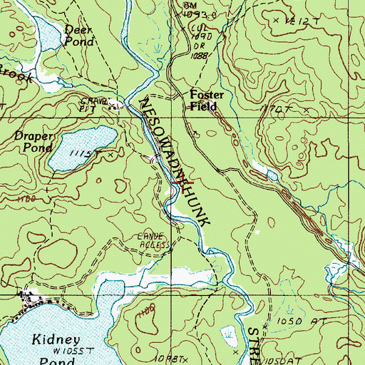 Topographic Map of Slaughter Brook, ME