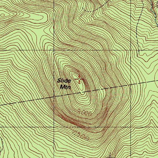 Topographic Map of Slide Mountain, ME