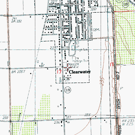 Topographic Map of Clearwater, AR