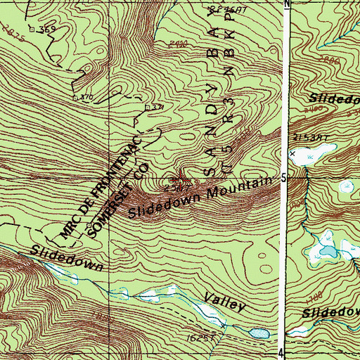 Topographic Map of Slidedown Mountain, ME