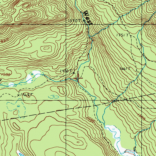 Topographic Map of Slidedown Valley, ME
