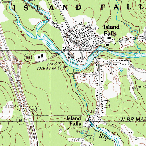Topographic Map of Sly Brook, ME