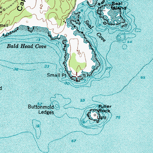 Topographic Map of Small Point, ME