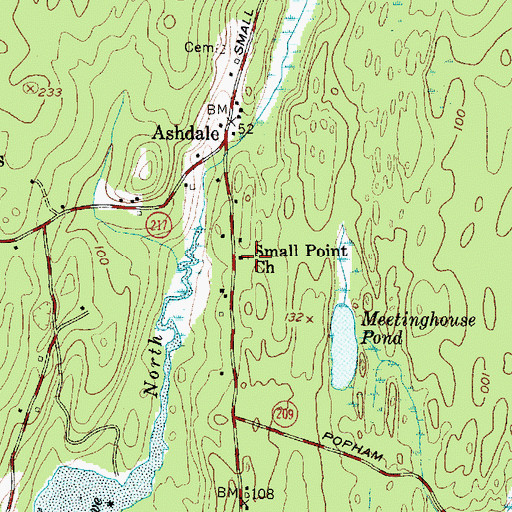 Topographic Map of Small Point Church, ME