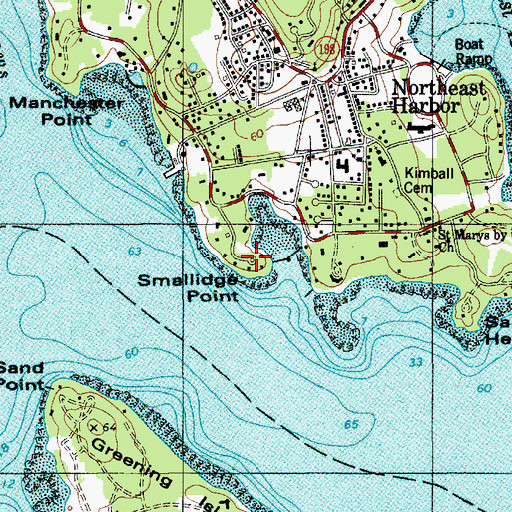 Topographic Map of Smallidge Point, ME