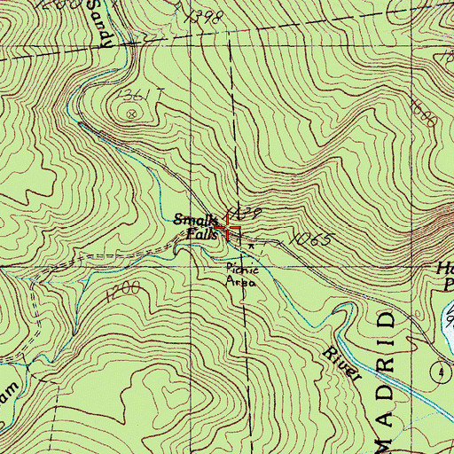Topographic Map of Smalls Falls, ME