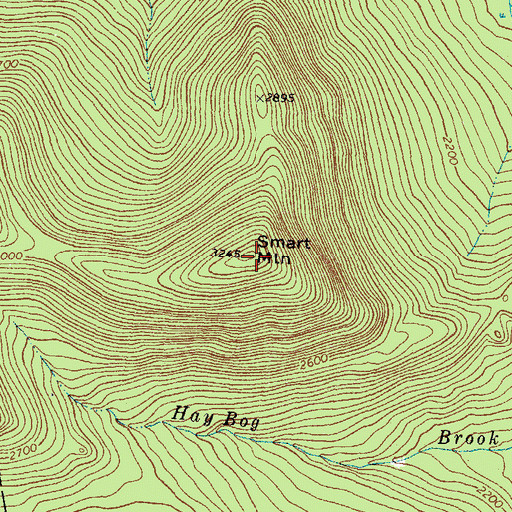 Topographic Map of Smart Mountain, ME