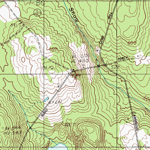 Topographic Map of Smart School, ME
