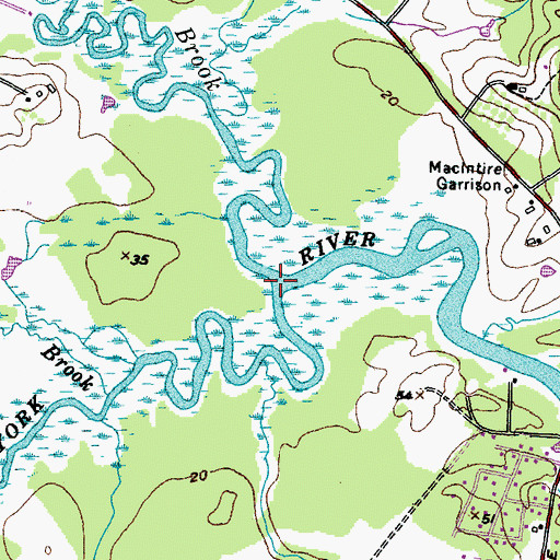 Topographic Map of Smelt Brook, ME