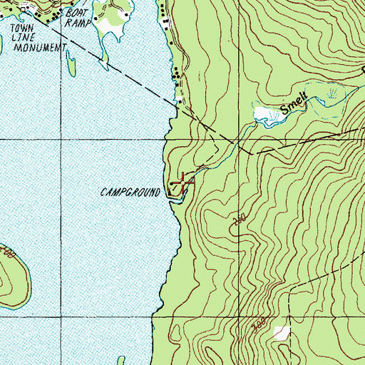 Topographic Map of Smelt Brook, ME
