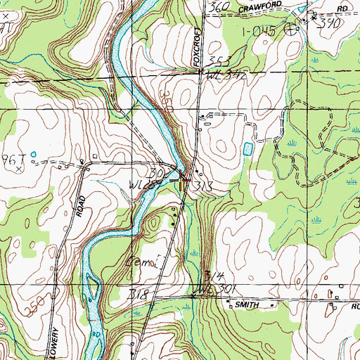 Topographic Map of Smith Brook, ME