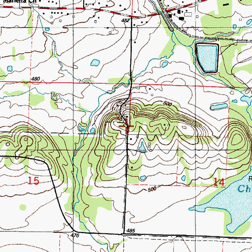 Topographic Map of Coal Ridge, AR