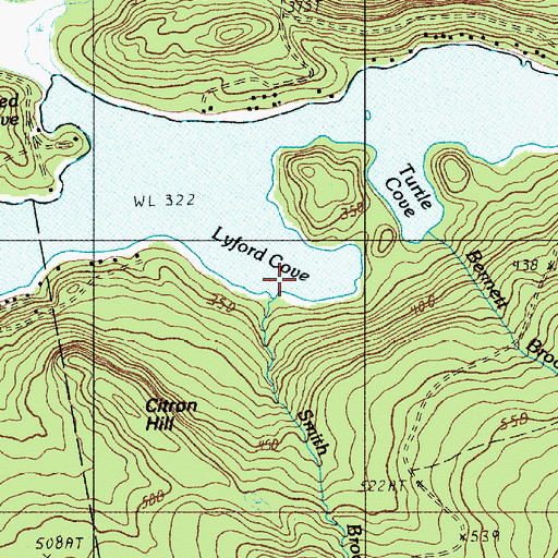 Topographic Map of Smith Brook, ME