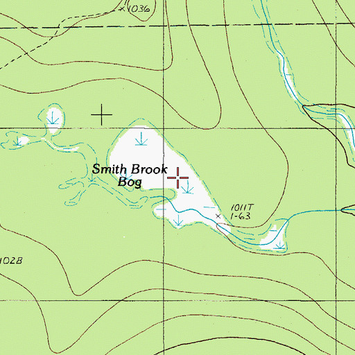 Topographic Map of Smith Brook Bog, ME