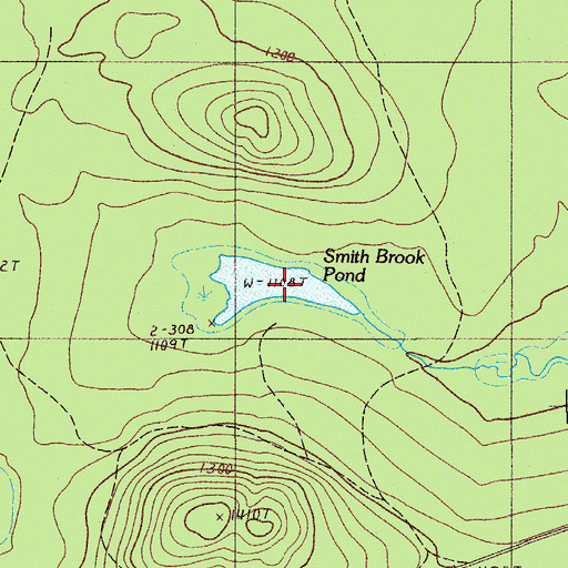 Topographic Map of Smith Brook Pond, ME