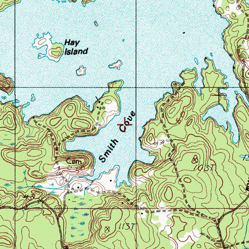 Topographic Map of Smith Cove, ME