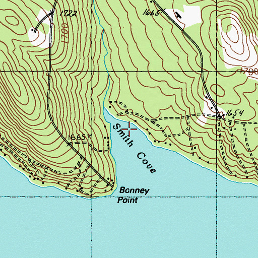 Topographic Map of Smith Cove, ME