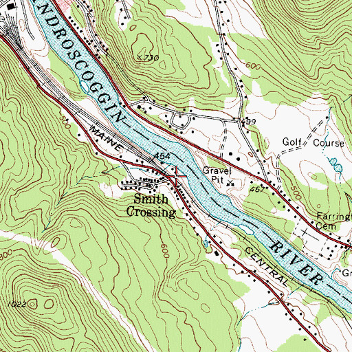 Topographic Map of Smith Crossing, ME
