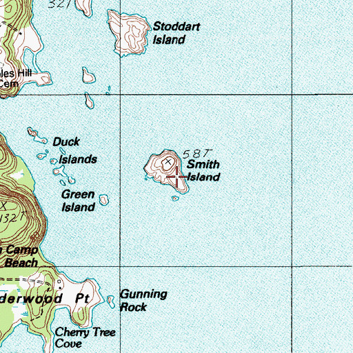 Topographic Map of Smith Island, ME