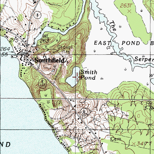 Topographic Map of Smith Pond, ME