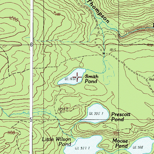 Topographic Map of Smith Pond, ME