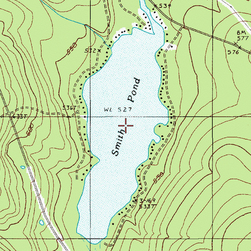 Topographic Map of Smith Pond, ME