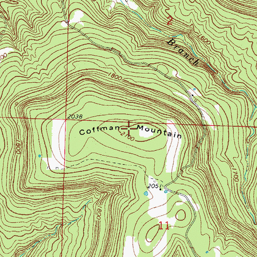 Topographic Map of Coffman Mountain, AR