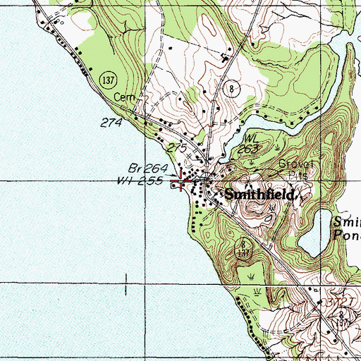 Topographic Map of Smithfield, ME