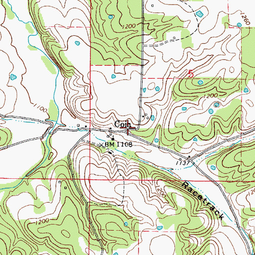 Topographic Map of Coin, AR