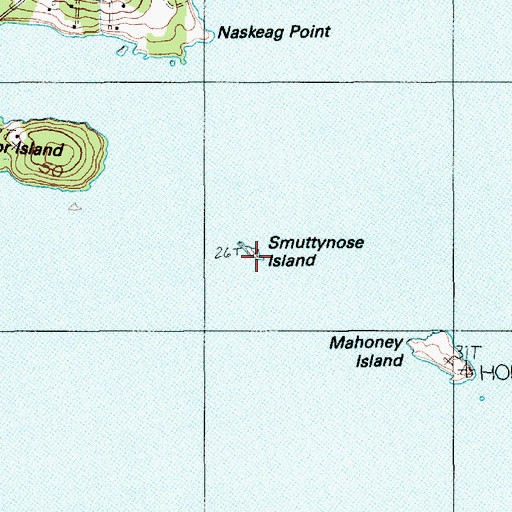 Topographic Map of Smuttynose Island, ME