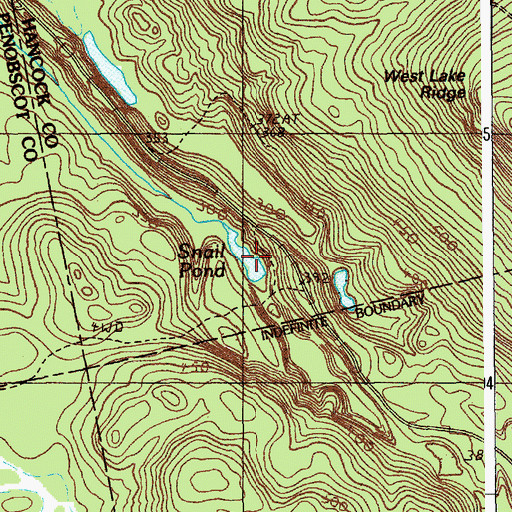 Topographic Map of Snail Pond, ME