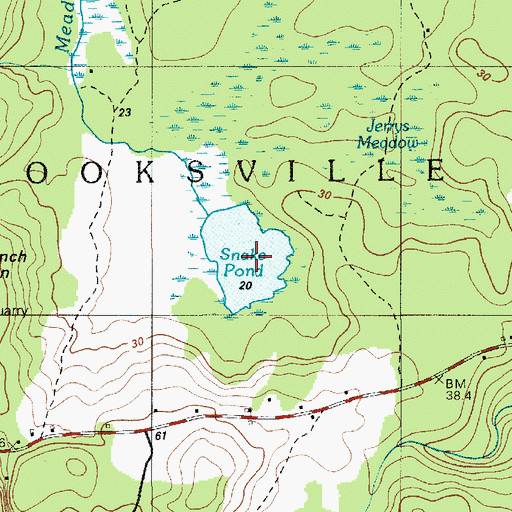Topographic Map of Snake Pond, ME